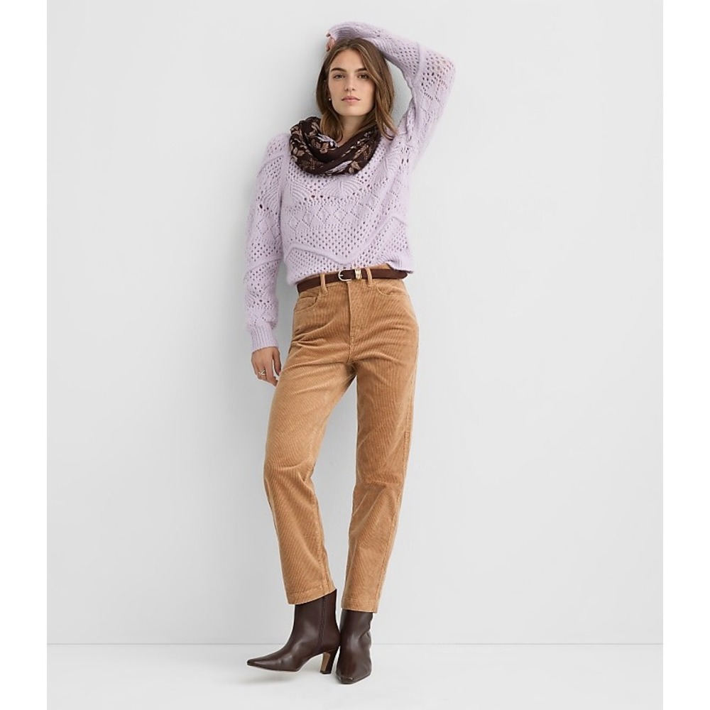 LOFT Camel Brown Straight Leg High Rise Corduroy Pants Size 31/12 Style 35596257